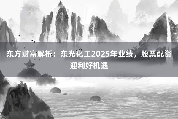 东方财富解析：东光化工2025年业绩，股票配资迎利好机遇