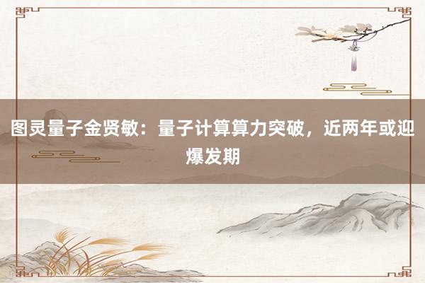 图灵量子金贤敏：量子计算算力突破，近两年或迎爆发期