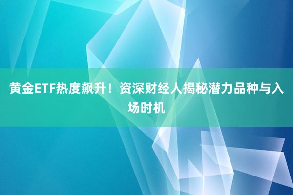 黄金ETF热度飙升！资深财经人揭秘潜力品种与入场时机