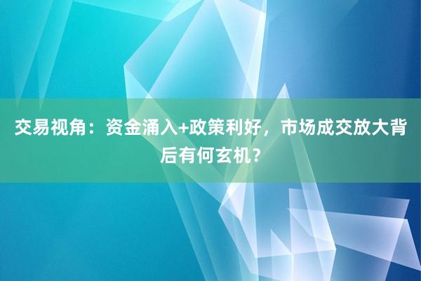 交易视角：资金涌入+政策利好，市场成交放大背后有何玄机？