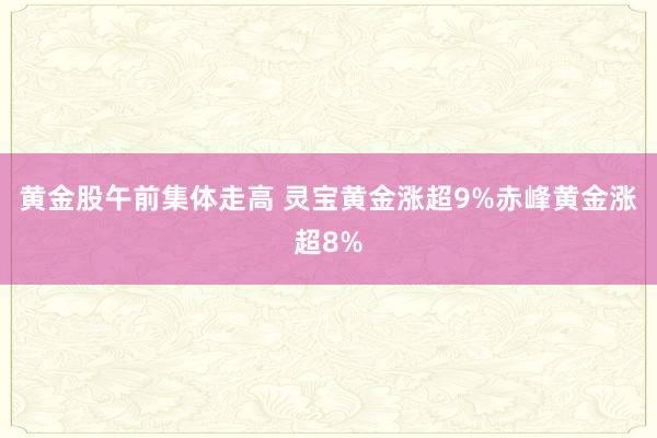 黄金股午前集体走高 灵宝黄金涨超9%赤峰黄金涨超8%