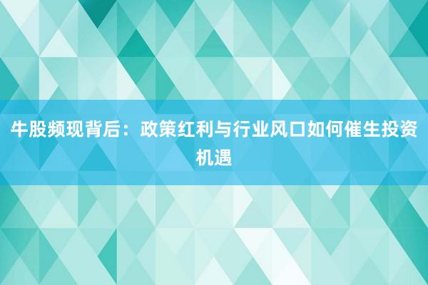 牛股频现背后：政策红利与行业风口如何催生投资机遇