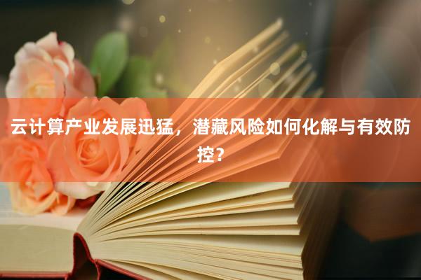 云计算产业发展迅猛，潜藏风险如何化解与有效防控？