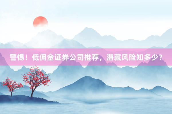 警惕！低佣金证券公司推荐，潜藏风险知多少？