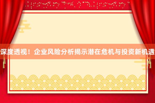 深度透视！企业风险分析揭示潜在危机与投资新机遇