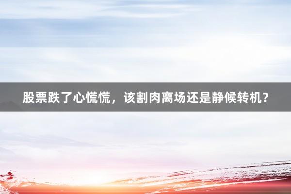 股票跌了心慌慌，该割肉离场还是静候转机？