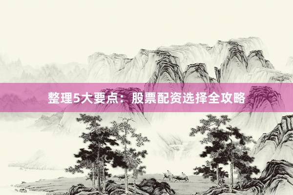 整理5大要点：股票配资选择全攻略
