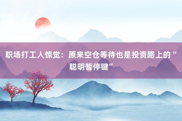 职场打工人惊觉：原来空仓等待也是投资路上的“聪明暂停键”
